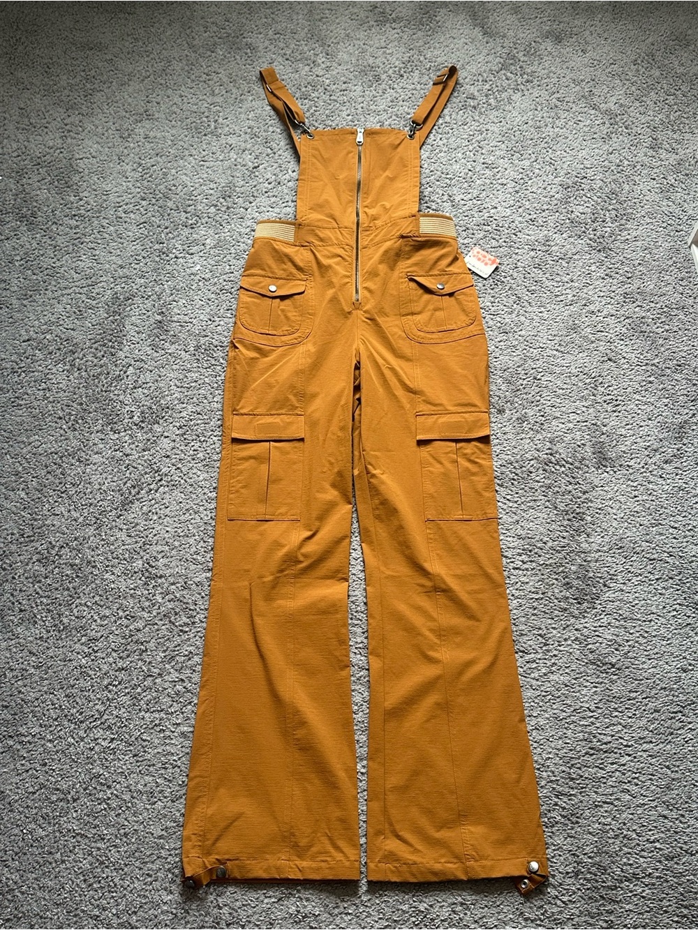 NWT Free People Movement Women's Brown Bib Overall Jumpsuit Cascade One Piece S